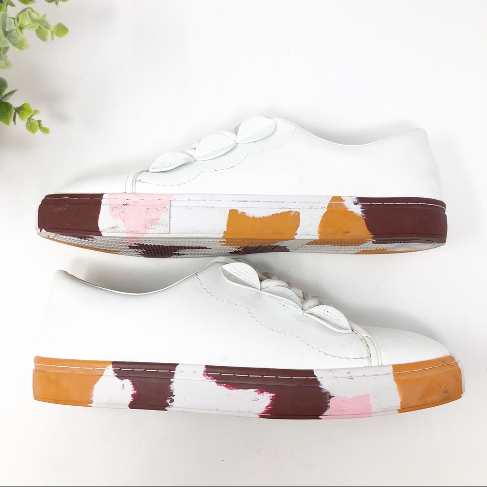 Zara Woman White Sneaker With Colorful Sole - Picture 8 of 11